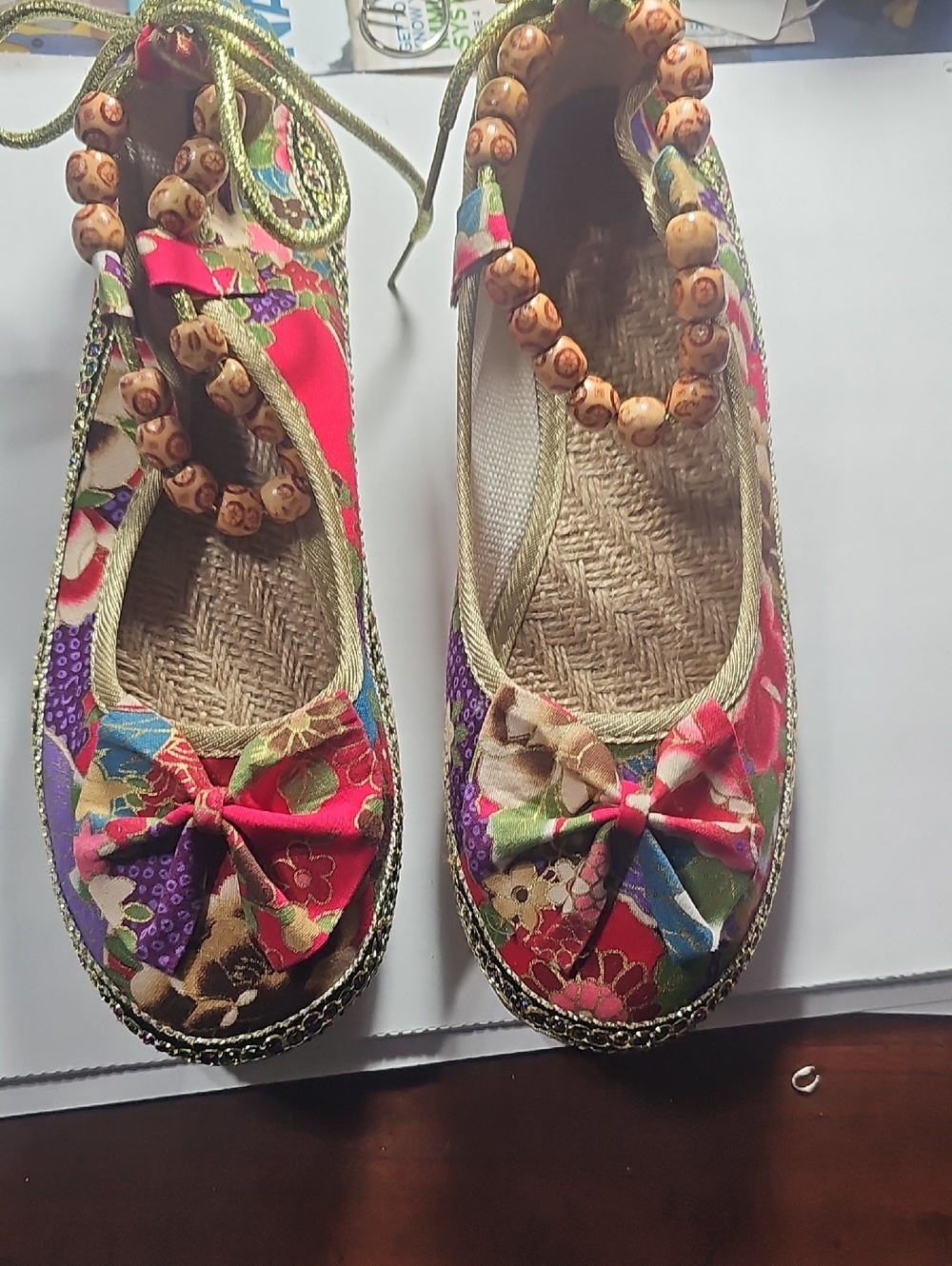 Women's Multicolor Floral Bow Espadrille Flats
